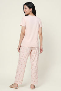 Zivame Beach Dreamer Buttersoft Knit Poly Pyjama Set - Soft Pink — thumbnail 4
